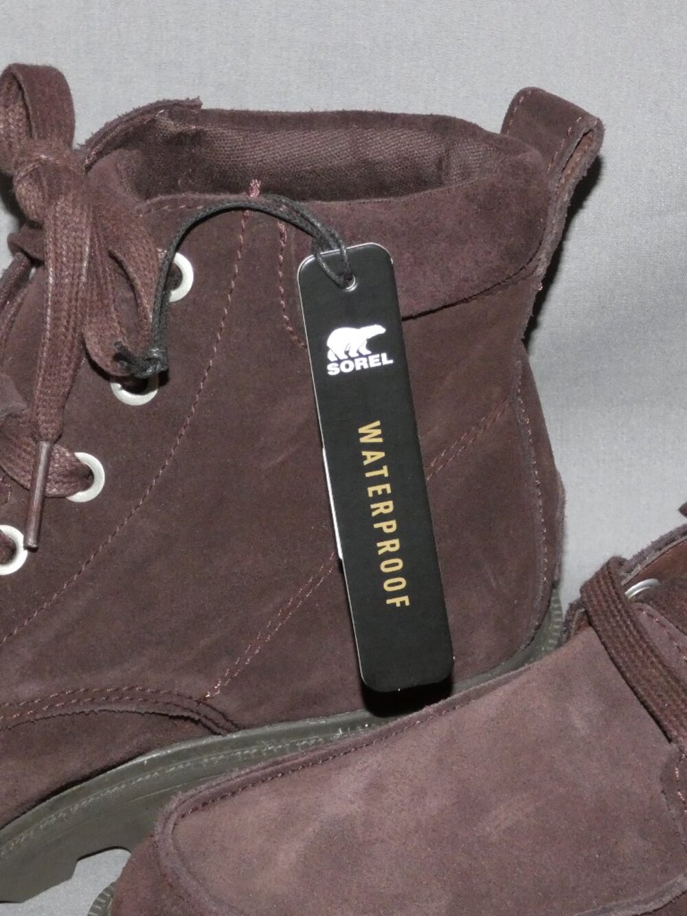 NEW Sorel Brown Suede Waterproof Lace Up Boots Youth size 5 - Picture 4 of 10
